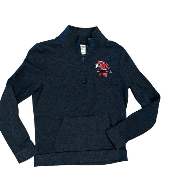 PINK Victoria's Secret Tops - Victoria’s Secret Miami University Redhawks Bling 1/4 Zip Pullover NWOT Small